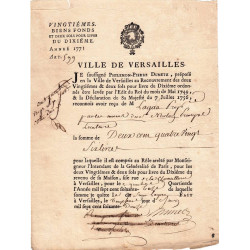 Yvelines - Versaille - Louis XV - Vingtièmes biens fonds 1772 - Etat : TTB