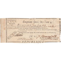 Belgique - Bruxelles - Révolution - 1795 - Emprunt forcé de l'an IV - 200 francs - Etat : TB