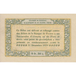 Alençon & Flers (Orne) - Pirot 6-16 - 50 centimes - Série 2H1 - 10/08/1915 - Etat : SPL