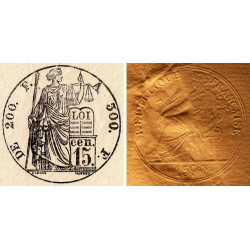 Droit proportionnel - 1887 - 15 centimes - Etat : SUP