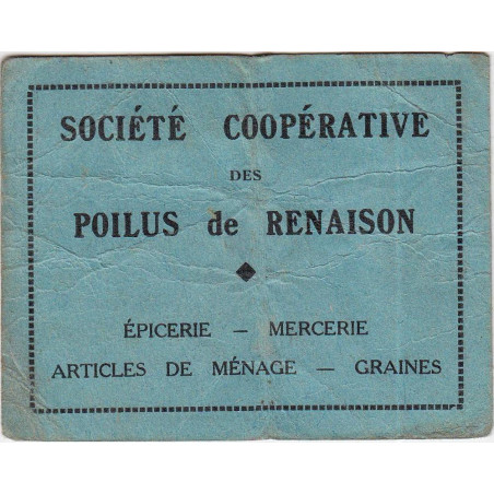 42 - Renaison - Société Coopérative des Poilus - 2 francs - Etat : TB