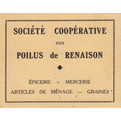 42 - Renaison - Société Coopérative des Poilus - 5 francs - Etat : SUP