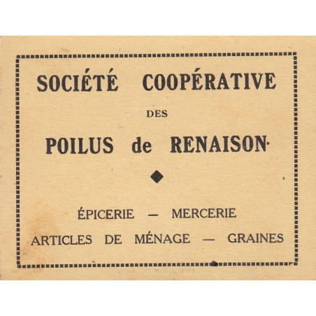 42 - Renaison - Société Coopérative des Poilus - 5 francs - Etat : TTB+