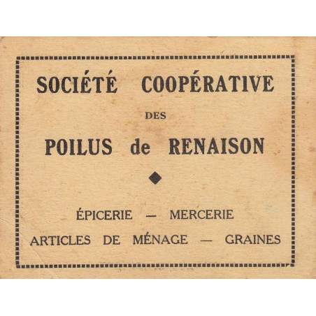 42 - Renaison - Société Coopérative des Poilus - 5 francs - Etat : TTB