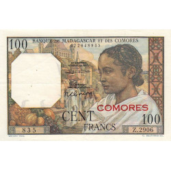 Comores - Pick 3b_2 - 100 francs - 1963 - Etat : TTB+ à SUP