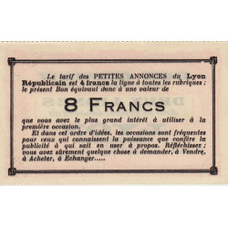 69 - Lyon - Journal Lyon Républicain - 8 francs - 15/03/1929 - Etat : NEUF