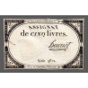 Assignat 46a - 5 livres - 10 brumaire an 2 - Signature 57 - Etat : TTB+