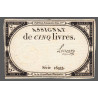 Assignat 46a - 5 livres - 10 brumaire an 2 - Signature 67 - Etat : SUP