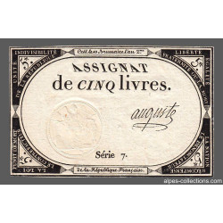 Assignat 46a - 5 livres - 10 brumaire an 2 - Signature 5 - Etat : SUP