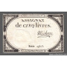 Assignat 46a - 5 livres - 10 brumaire an 2 - Signature 78 - Etat : TTB