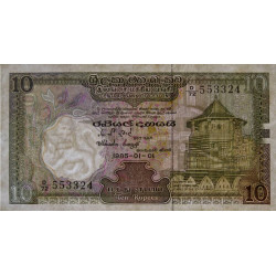 Sri-Lanka - Pick 92b - 10 rupees - Série D/72 - 01/01/1985 - Etat : TTB