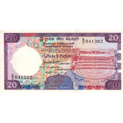 Sri-Lanka - Pick 97a - 20 rupees - Série E/5 - 21/11/1988 - Etat : SUP