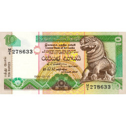 Sri-Lanka - Pick 102a - 10 rupees - Série M/6 - 01/01/1991 - Etat : NEUF
