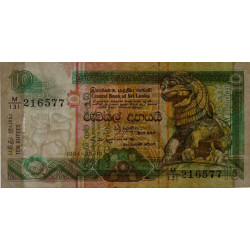 Sri-Lanka - Pick 102c_2 - 10 rupees - Série M/131 - 19/08/1994 - Etat : TTB