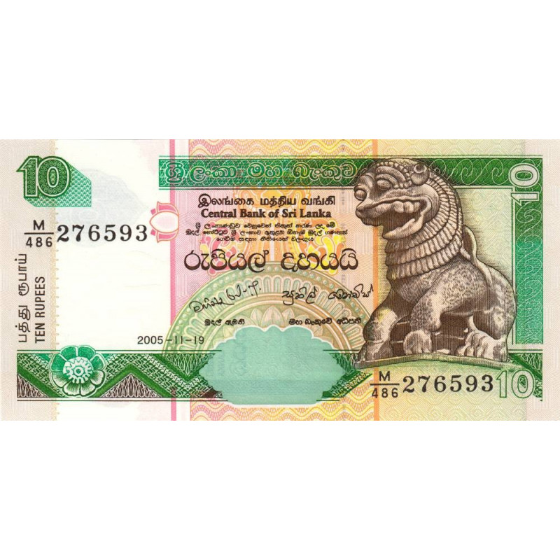 Sri-Lanka - Pick 108e - 10 rupees - Série M/486 - 19/11/2005 - Etat : NEUF