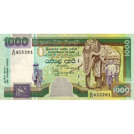 Sri-Lanka - Pick 113a - 1'000 rupees - Série G/42 - 15/11/1995 - Etat : TTB