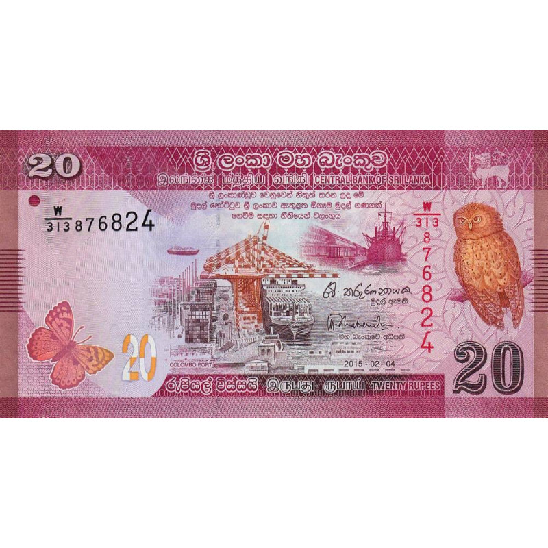 Sri-Lanka - Pick 123c - 20 rupees - Série W/313 - 04/02/2015 - Etat : NEUF