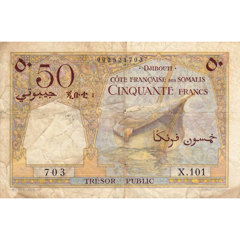 Djibouti - Pick 25 - 50 francs - 1952 - Etat : TB-