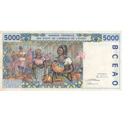 Burkina-Faso - Pick 313Cg - 5'000 francs - 1998 - Etat : TTB