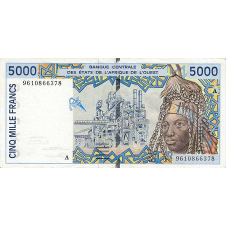 Côte d'Ivoire - Pick 113Ae - 5'000 francs - 1996 - Etat : TTB+