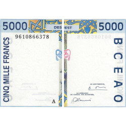 Côte d'Ivoire - Pick 113Ae - 5'000 francs - 1996 - Etat : TTB+