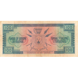 Burundi - Pick 12a_3 - 100 francs - Série G - 01/05/1965 - Etat : TB+ à TTB
