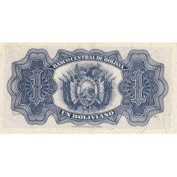 Bolivie - Pick 128a_1 - 1 boliviano - Série H - Loi 1928 (1942) - Etat : SUP