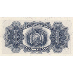 Bolivie - Pick 128a_4 - 1 boliviano - Série A4 - Loi 1928 (1945) - Etat : SPL