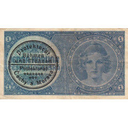 Bohême-Moravie - Pick 1b - 1 koruna - 1940 - Série A076 - Etat : TTB à TTB+