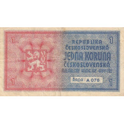 Bohême-Moravie - Pick 1b - 1 koruna - 1940 - Série A076 - Etat : TTB à TTB+