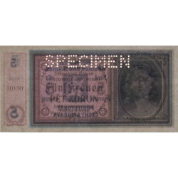 Bohême-Moravie - Pick 4s_3 - 5 korun - 1940 - Série H030 - Spécimen - Etat : pr.NEUF