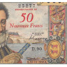 F 54-01 - 30/10/1958 - 50 nouv. francs sur 5000 francs - Henri IV - Série D.90 - Etat : B+