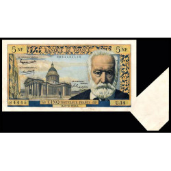 F 56-03 - 15/10/1959 - 5 nouv. francs - Victor Hugo - Série U.14 - Appendice de papier - Etat : SPL