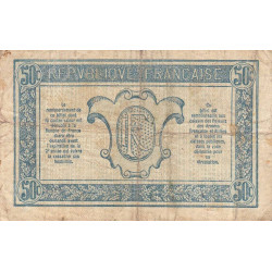 VF 01-02 - 50 centimes - Trésorerie aux armées - 1917 - Série B - Etat : TB+