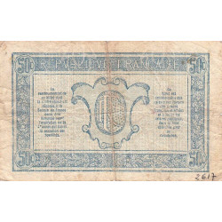 VF 02-06 - 50 centimes - Trésorerie aux armées - 1919 - Série W - Etat : TB-