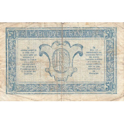 VF 02-07 - 50 centimes - Trésorerie aux armées - 1919 - Série X- Etat : TB