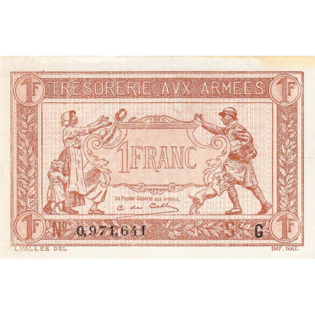 VF 03-07 - 1 franc - Trésorerie aux armées - 1917 - Série G - Etat : SPL