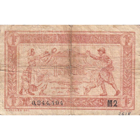 VF 04-20 - 1 franc - Trésorerie aux armées - 1919 - Série M2 - Etat : B+ à TB-