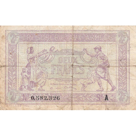 VF 05-01 - 2 francs - Trésorerie aux armées - 1917 - Série A - Etat : TB