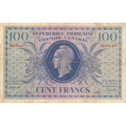 VF 06-01e - 100 francs - Trésor central - 1943 - Etat : TB