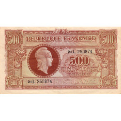 VF 11-01 - 500 francs - Marianne - 1945 - Série 21L - Etat : TTB