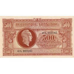 VF 11-01 - 500 francs - Marianne - 1945 - Série 67L - Etat : SUP-