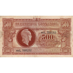 VF 11-01 - 500 francs - Marianne - 1945 - Etat : TB-