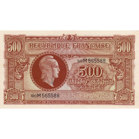 VF 11-02 - 500 francs - Marianne - 1945 - Série 90M - Etat : SUP