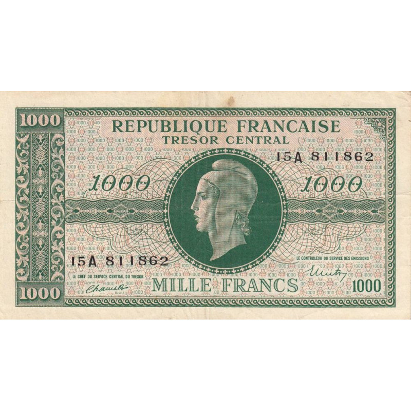 VF 12-01 - 1000 francs - Marianne - 1945 - Série 15A - Etat : TB+