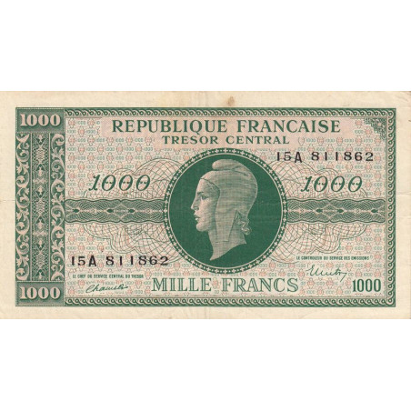 VF 12-01 - 1000 francs - Marianne - 1945 - Série 15A - Etat : TB+