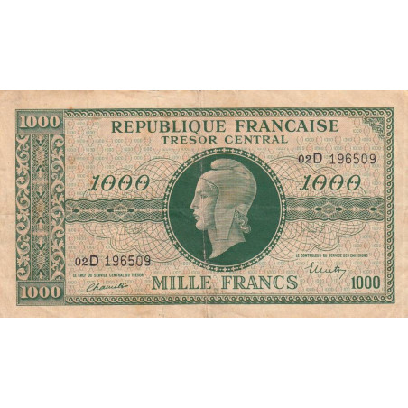 VF 13-01 - 1000 francs - Marianne - 1945 - Série 02D - Etat : TB+