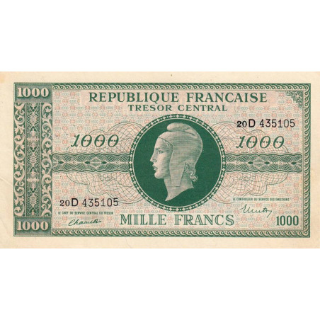 VF 13-01 - 1000 francs - Marianne - 1945 - Série 20D - Etat : TTB+