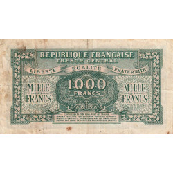 VF 13-01 - 1000 francs - Marianne - 1945 - Série 62D - Etat : TB-