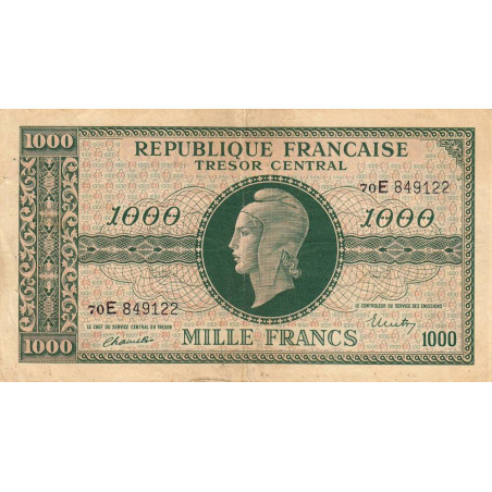 VF 13-02 - 1000 francs - Marianne - 1945 - Série 70E - Etat : TB+